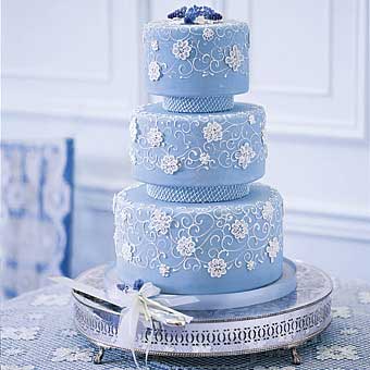 Plava svadbena torta