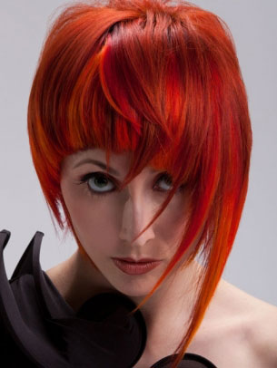 Crvena boja za kosu frizura